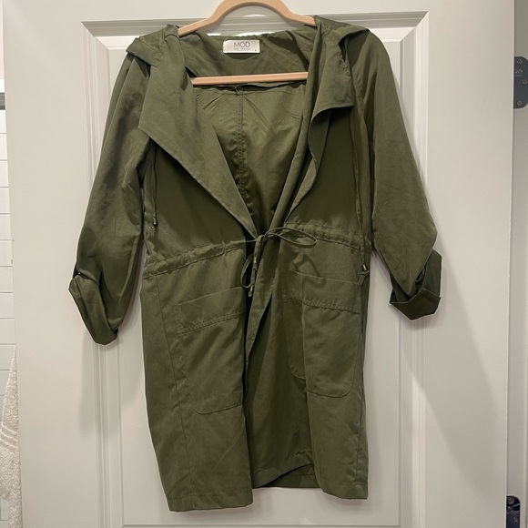 MOD IN TREND | Army Green Rain Jacket - Picture 1 of 3